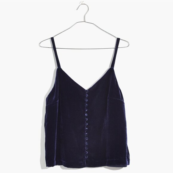 Madewell Plush Blue Velvet Cami - Picture 1 of 3